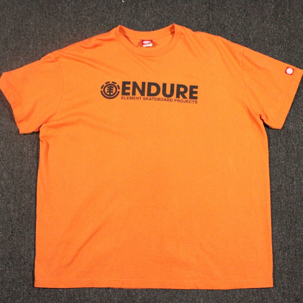 Element Endure Skateboard Projects T-Shirt Mens 2XL Orange Excellent Y2K M450